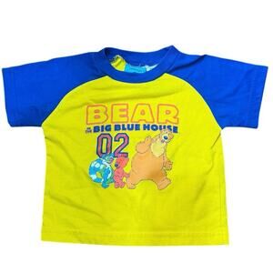 Vintage Y2K Bear in the Big Blue House T-Shirt 12M Disney Jim Henson Raglan